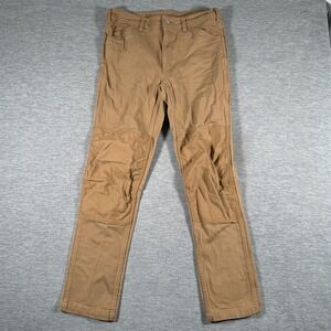 Topo Designs Pants Mens 32x31 Brown Canvas Straight Leg Workwear Cordura Khakis